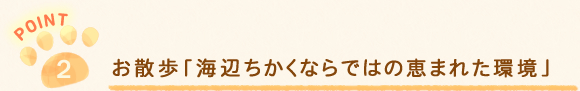 お散歩「海辺ちかくならではの恵まれた環境」