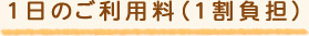 1日のご利用料（1割負担）