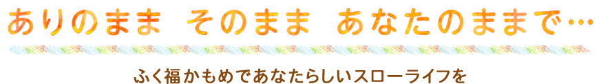 ありのまま　そのまま　あなたのままで　ふく福かもめであなたらしいスローライフを